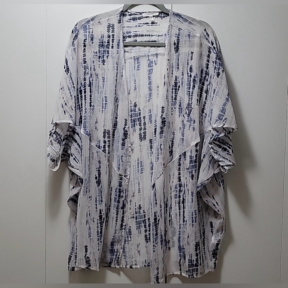 Maurices Blue and White Kimono Cardigan